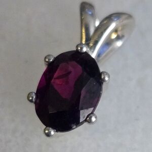 Elegant Silver and Purple Idaho Garnet Pendant